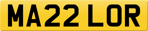 MA22 LOR private number plate